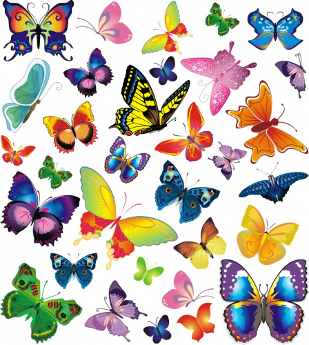Комплект интерьерных наклеек "Бабочки"