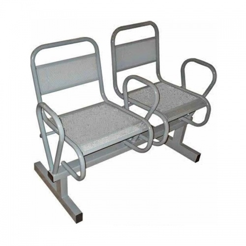 Секция стульев перфорированная с подлокотниками (2-х местная)
