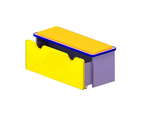 Банкетка с выдвижным ящиком (в цвете) с усиленным кантом