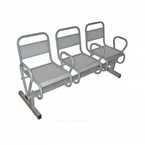 Секция стульев перфорированная с подлокотниками (3-х местная)