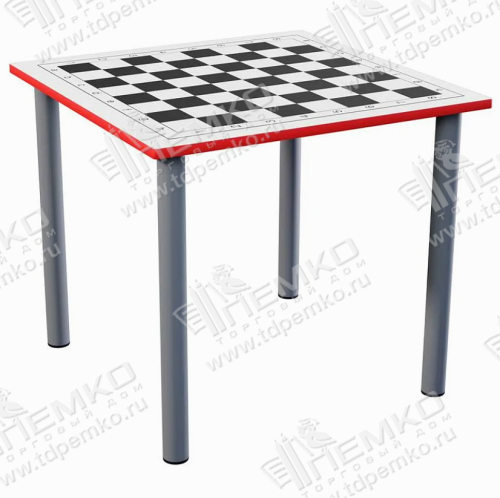 Стол квадратный на металлических опорах шахматный ТР-03.05.2
