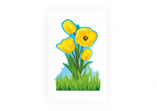 Наклейка "Желтые тюльпаны"