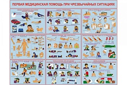 Плакаты Первая медицинская помощь в чрезвычайных ситуациях (12 шт.)