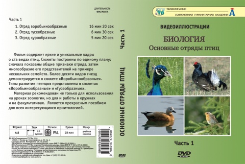 DVD Основные отряды птиц. Часть 1