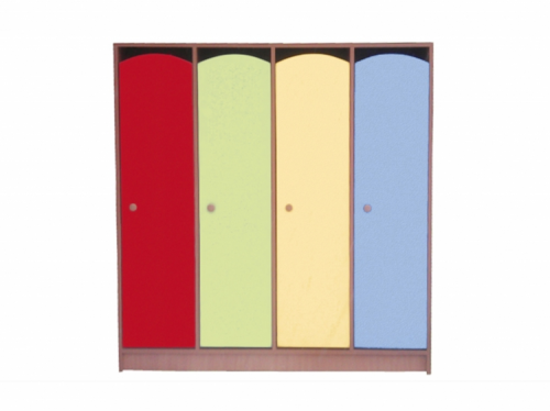 Шкаф детский 4-ех секционный для одежды "ДЕТСТВО" ЛДСП цветной фасад