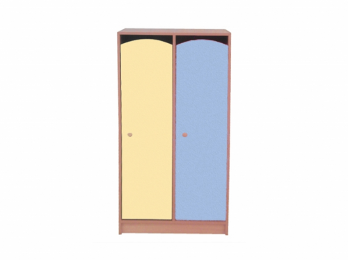 Шкаф детский 2-ех секционный для одежды "ДЕТСТВО" ЛДСП цветной фасад