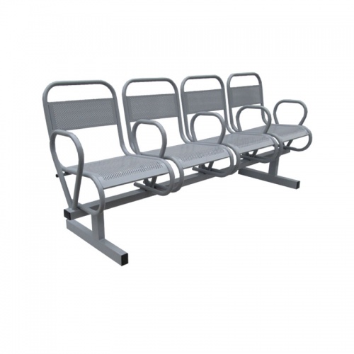Секция стульев перфорированная с подлокотниками (4-х местная)