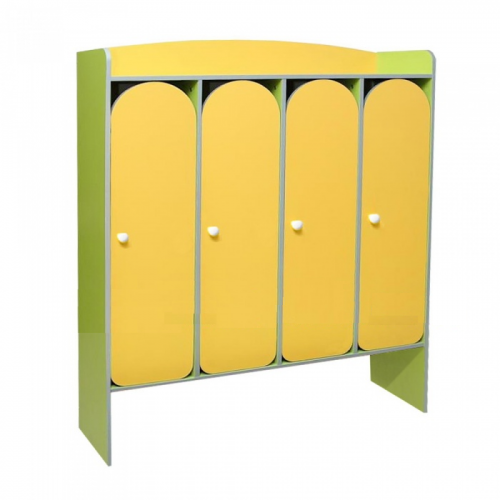 Шкаф детский 4-ех секционный для одежды "РОМАШКА" ЛДСП цветной фасад