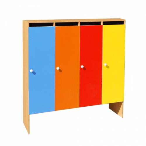Шкаф детский 4-ех секционный для одежды "СКАЗКА" ЛДСП цветной фасад