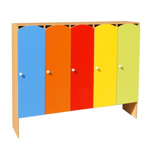 Шкаф детский 5-ти секционный для одежды "СКАЗКА" ЛДСП цветной фасад кругл