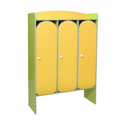 Шкаф детский 3-ех секционный для одежды "РОМАШКА" ЛДСП цветной фасад